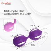 Dimensions: 10cm total length, 4.5cm x 3.7cm oval Ben Wa Balls by it'spleaZure